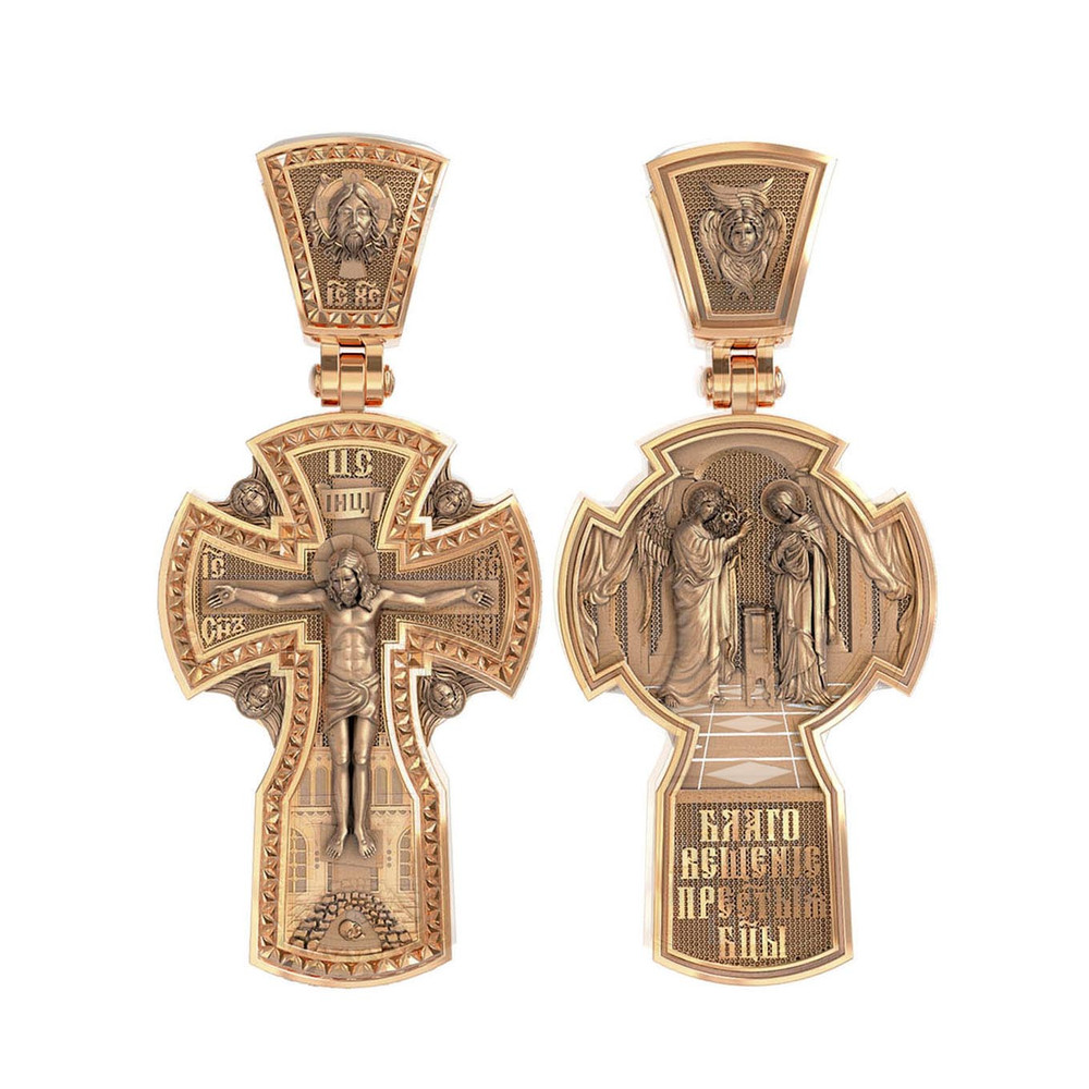 Крест из красного золота 585 пробы