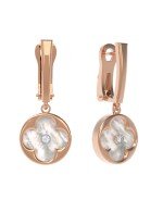 Серьги из золота c бриллиантами и перламутром