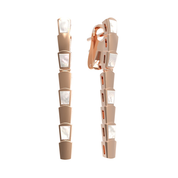 Серьги из красного золота 585 пробы c перламутром