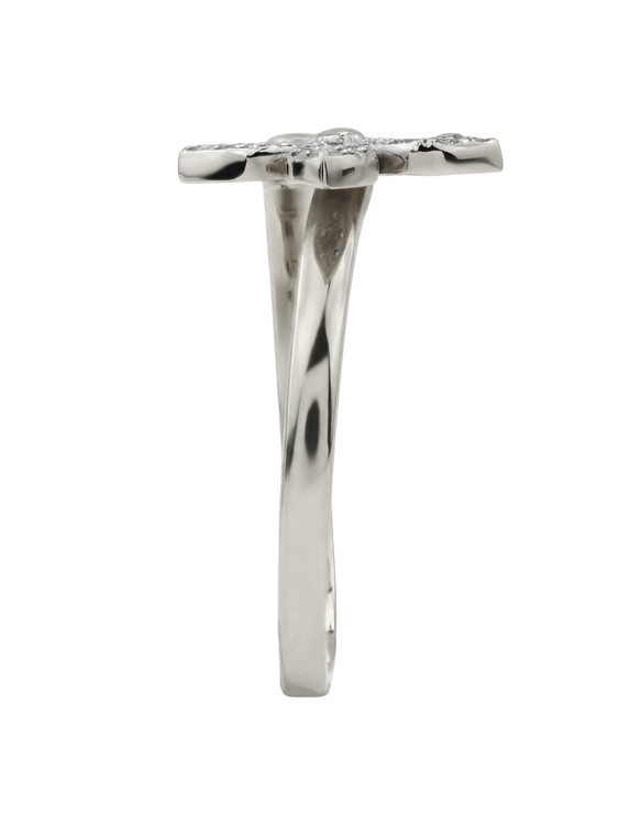 Кольцо из белого золота 585 пробы c бриллиантами