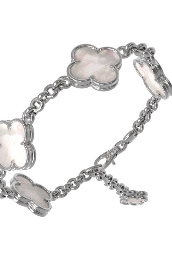 Браслет из белого золота c перламутром