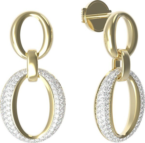 Серьги из лимонного золота c бриллиантами