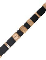 Браслет из золота c кожаным шнурком