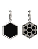 Подвеска из белого золота c ониксом