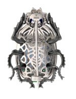 Брошь из белого золота c эмалью, фианитом и сапфиром