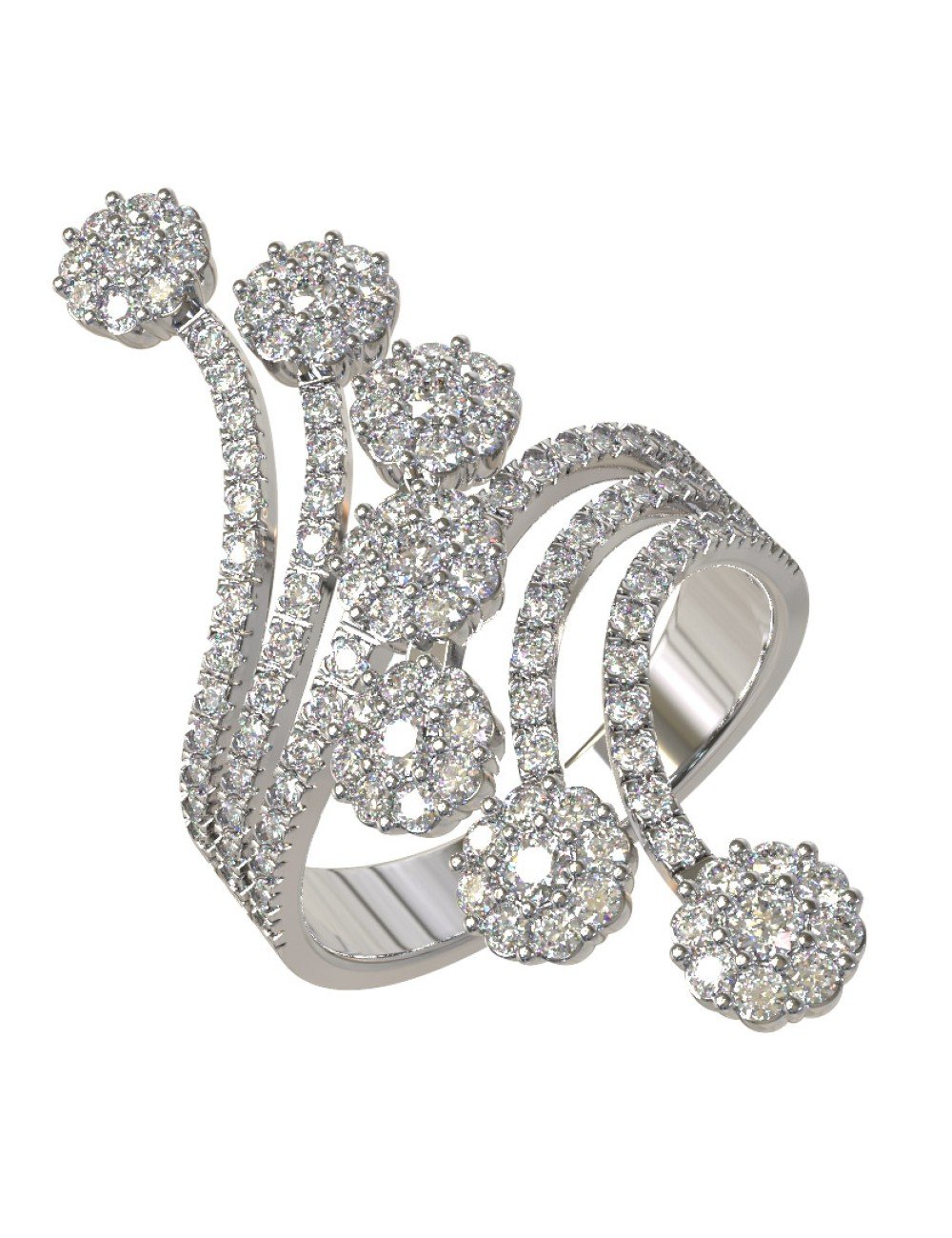 Кольцо из белого золота c бриллиантами