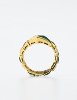 Кольцо из лимонного золота c бриллиантами и малахитом