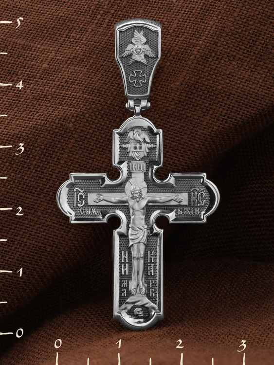 Крест из белого золота 585 пробы