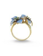 Кольцо из лимонного золота c эмалью