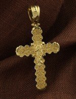 Крест из лимонного золота c лазуритом
