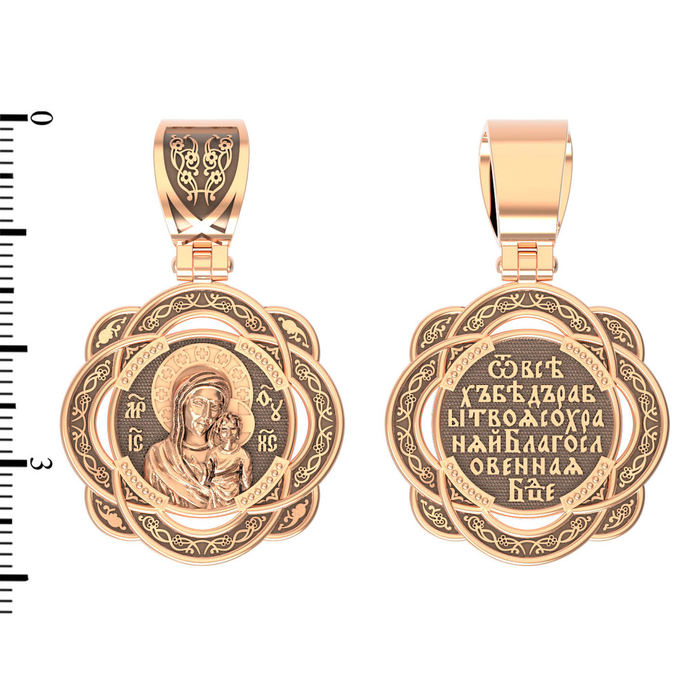 Нательная икона из красного золота 585 пробы