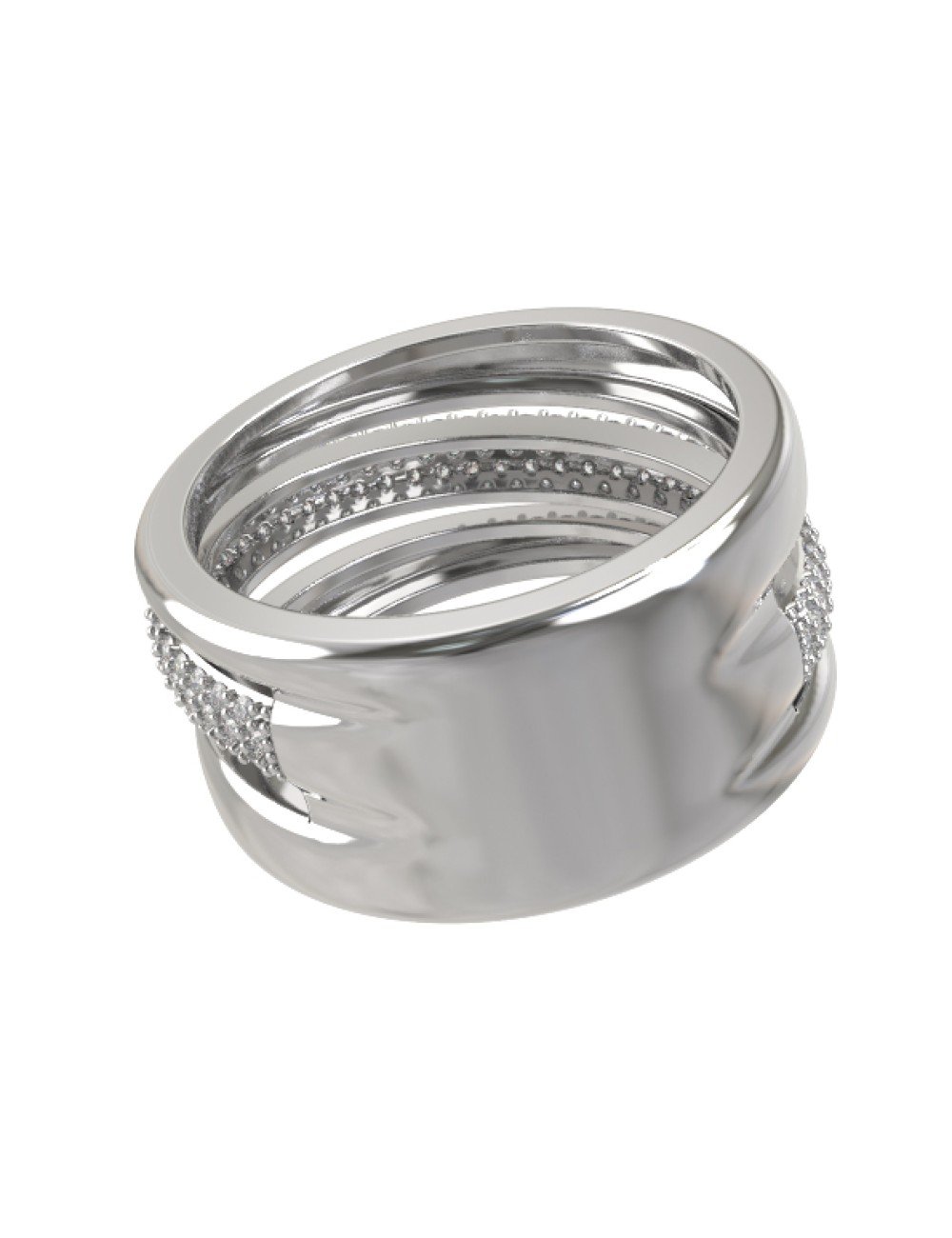 Кольцо из белого золота c бриллиантами