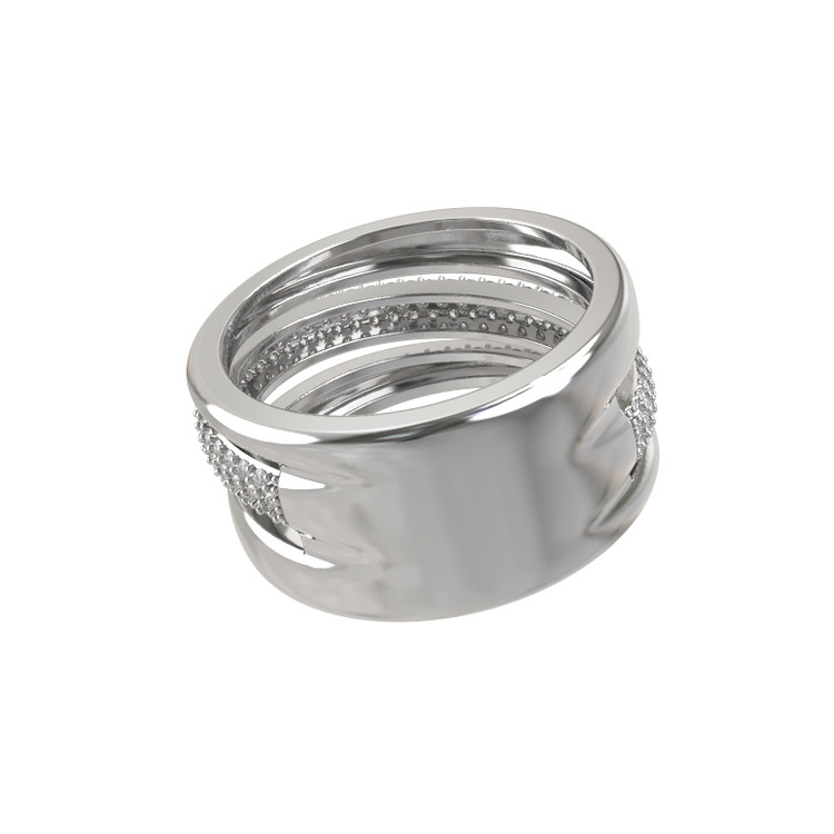 Кольцо из белого золота 585 пробы c бриллиантами