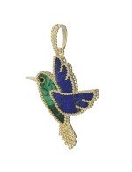 Подвеска из лимонного золота c эмалью, лазуритом и малахитом