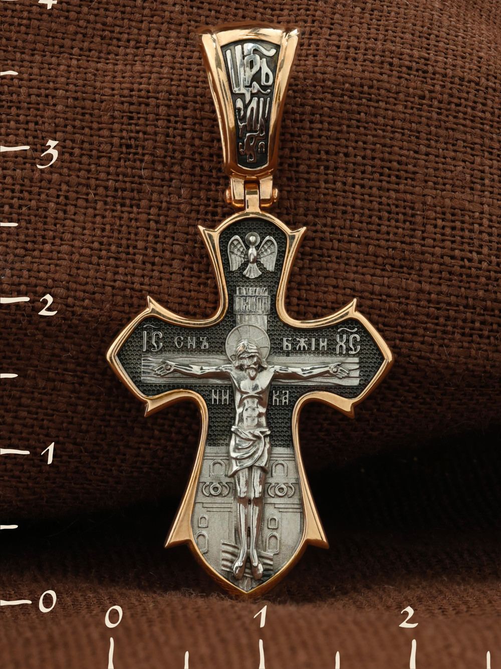 Крест из красного золота 585 пробы