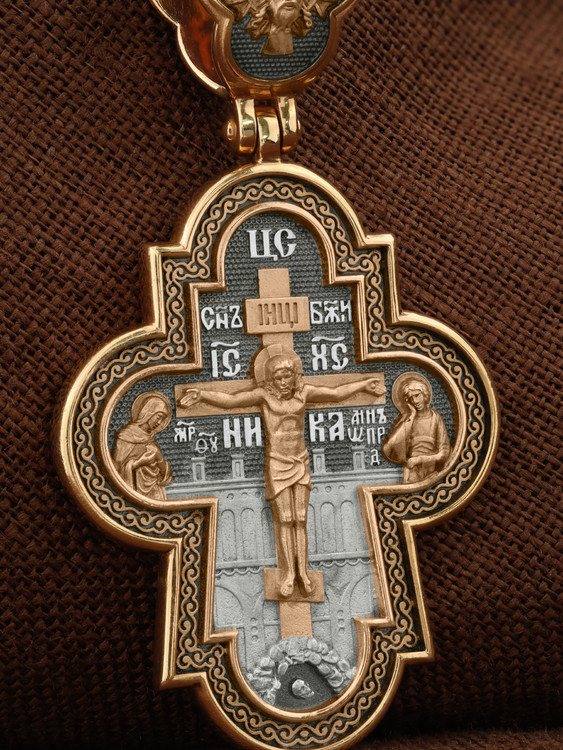 Крест из красного золота 585 пробы