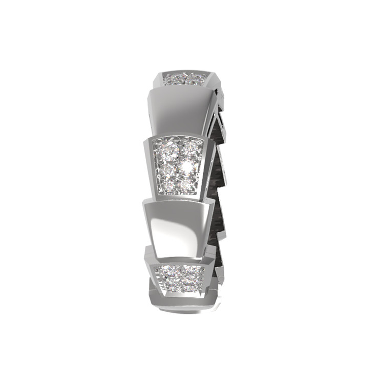 Кольцо из белого золота 585 пробы c бриллиантами