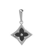 Подвеска из белого золота c ониксом