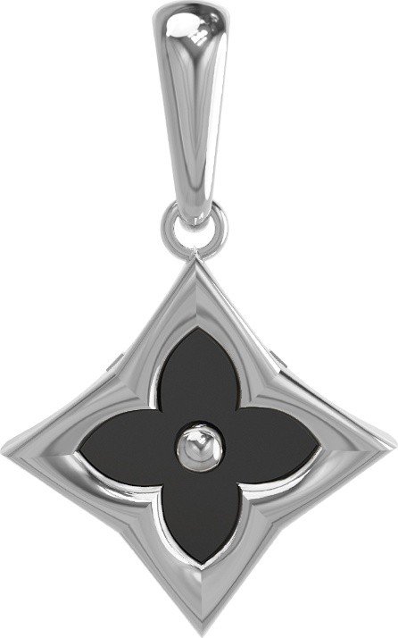 Подвеска из белого золота c ониксом