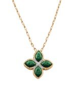 Колье из золота c бриллиантами и малахитом