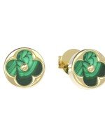 Серьги из лимонного золота c малахитом