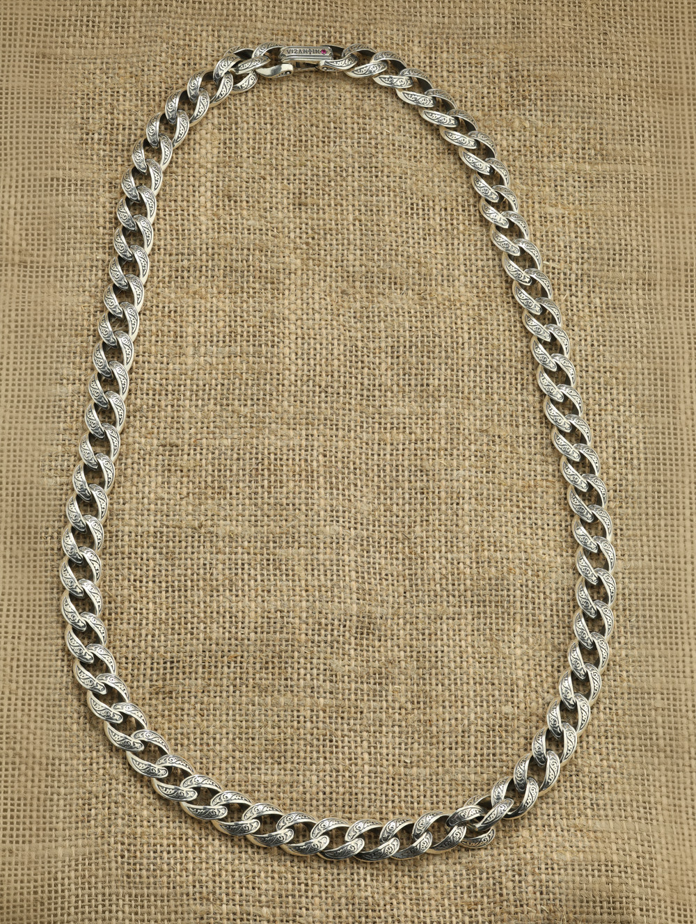 Цепь из серебра 925 пробы c рубином