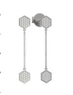 Серьги из белого золота c бриллиантами