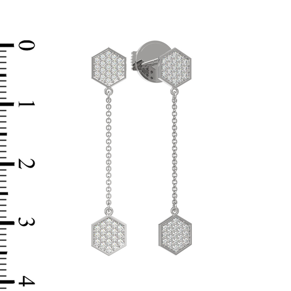 Серьги из белого золота 585 пробы c бриллиантами