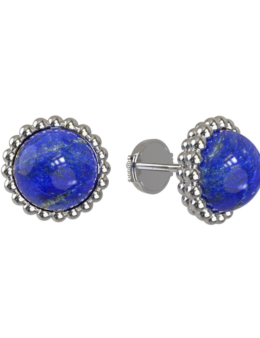 Серьги из белого золота c лазуритом