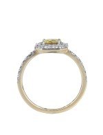 Кольцо из лимонного золота c бриллиантами и сапфиром