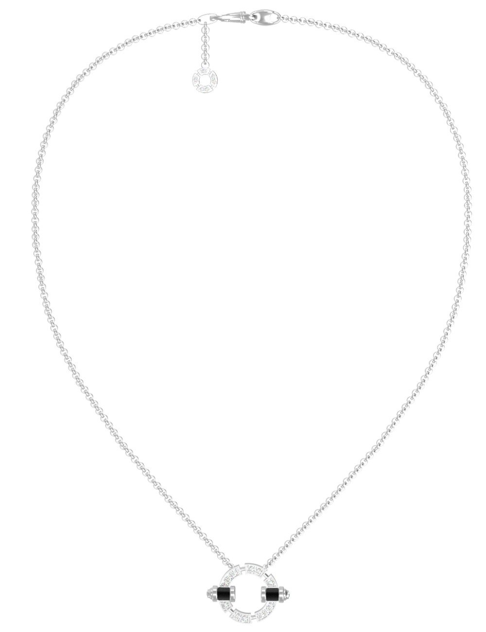 Колье из белого золота c бриллиантами и ониксом