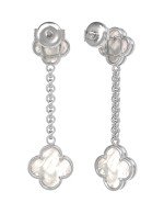 Серьги из белого золота c перламутром