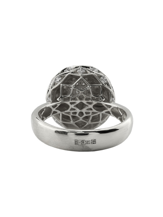 Кольцо из белого золота 585 пробы c бриллиантами