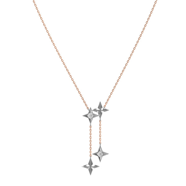 Колье из красного золота 585 пробы c бриллиантами