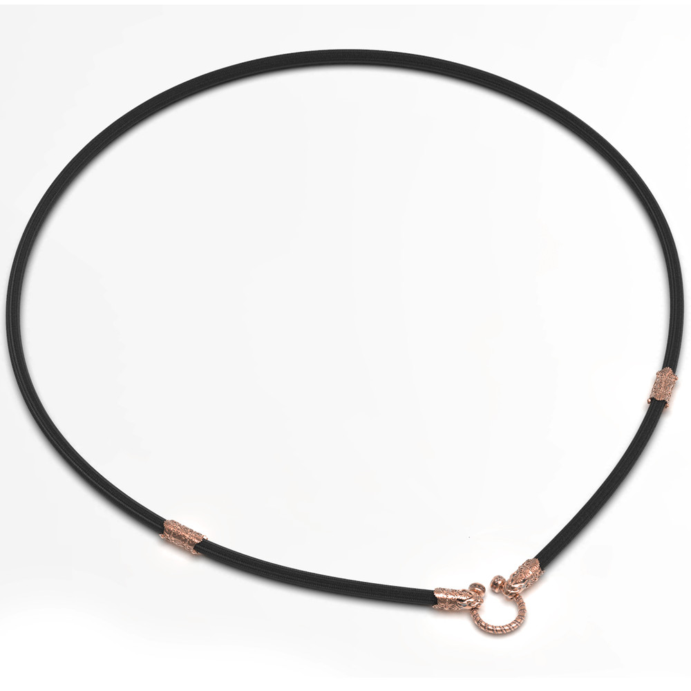 Цепь-шнурок шелк из красного золота 585 пробы c шёлковым шнурком