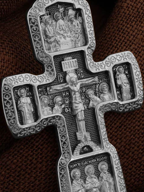 Крест из белого золота 585 пробы