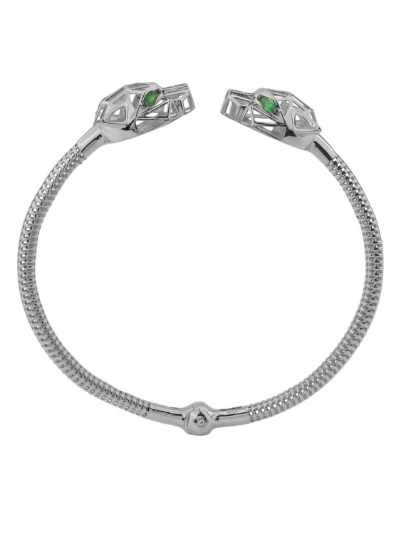 Браслет из белого золота 585 пробы c изумрудом