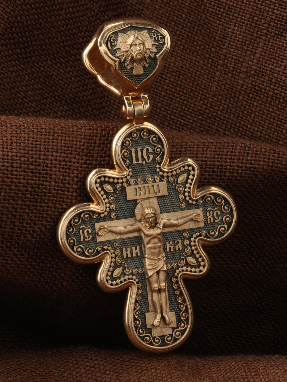 Крест из красного золота 585 пробы