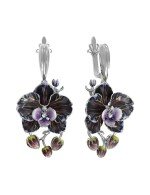 Серьги из белого золота c эмалью