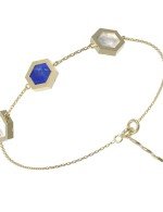 Браслет из лимонного золота c лазуритом и перламутром