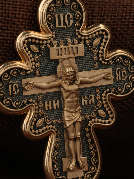 Крест из красного золота 585 пробы