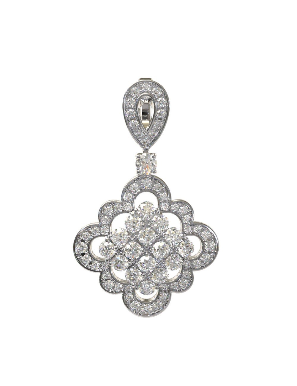 Подвеска из белого золота c бриллиантами