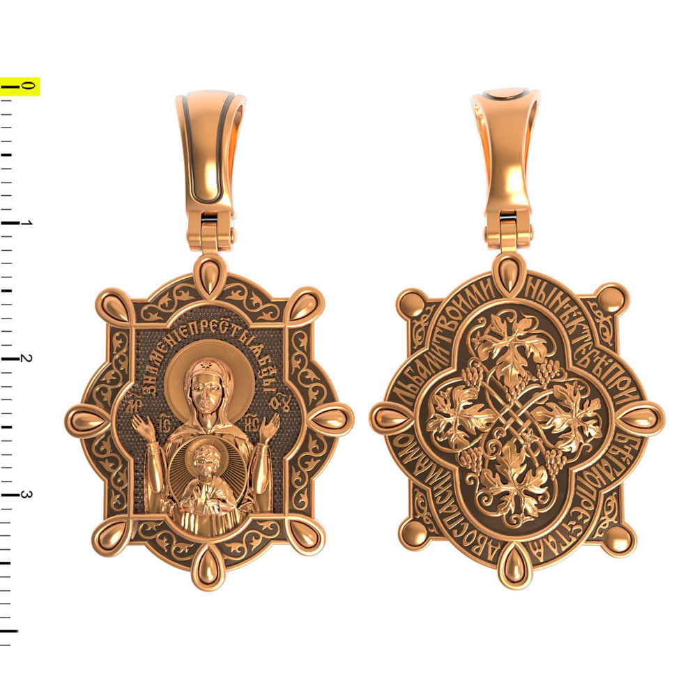 Нательная икона из красного золота 585 пробы