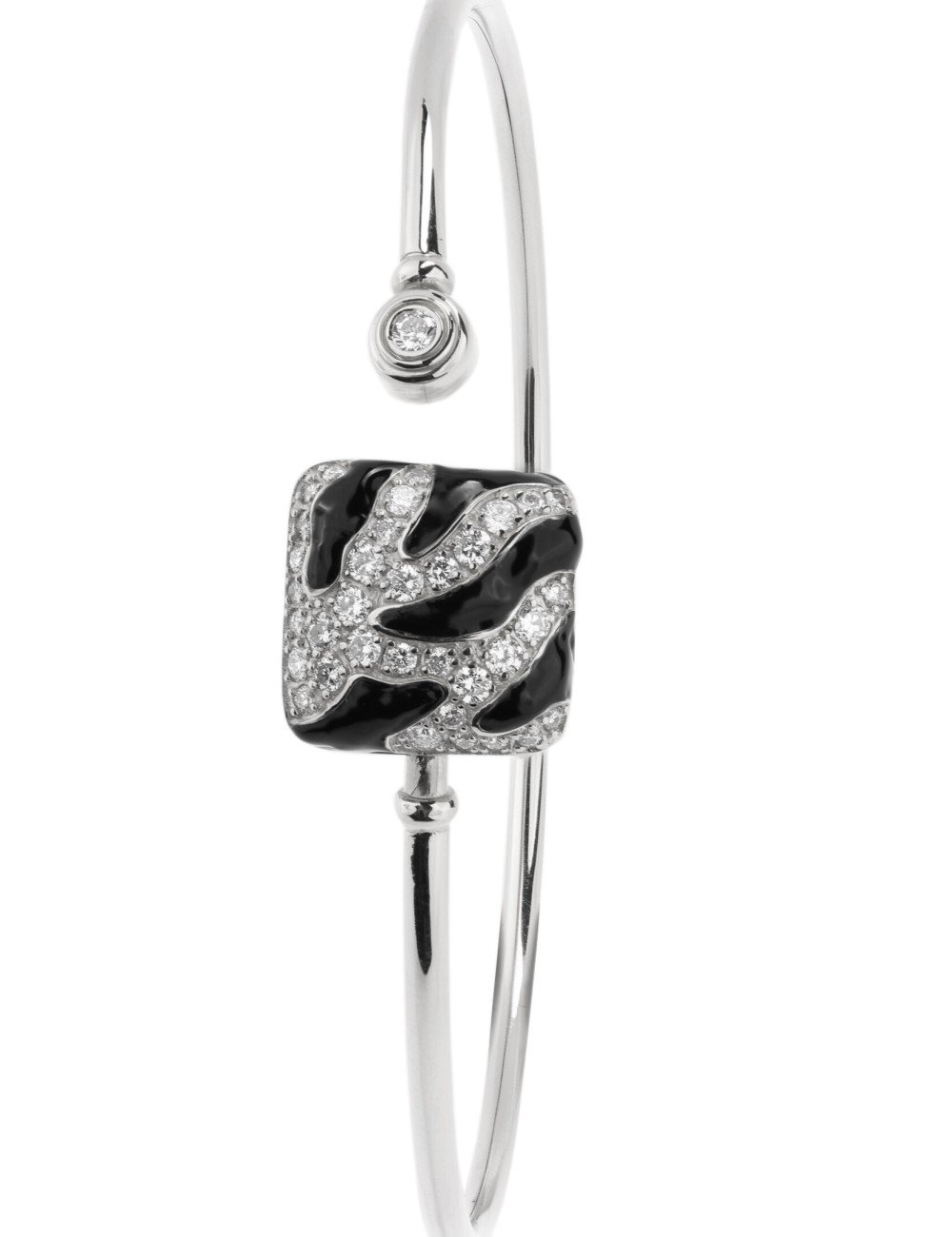 Браслет из белого золота c эмалью и бриллиантами