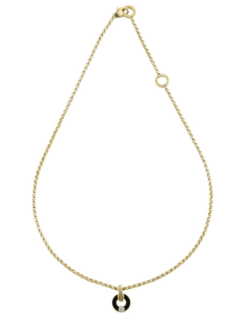 Колье из лимонного золота c бриллиантами и ониксом