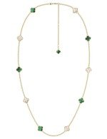 Колье из лимонного золота c малахитом и перламутром