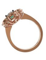 Кольцо из золота c бриллиантами и изумрудом