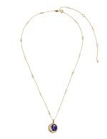 Колье из лимонного золота c бриллиантами, лазуритом и перламутром