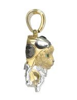 Подвеска из лимонного золота c эмалью, бриллиантами и рубином