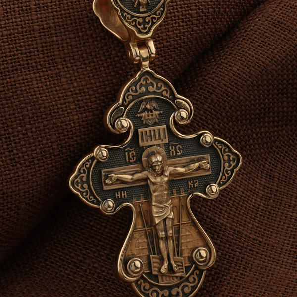 Крест из красного золота 585 пробы